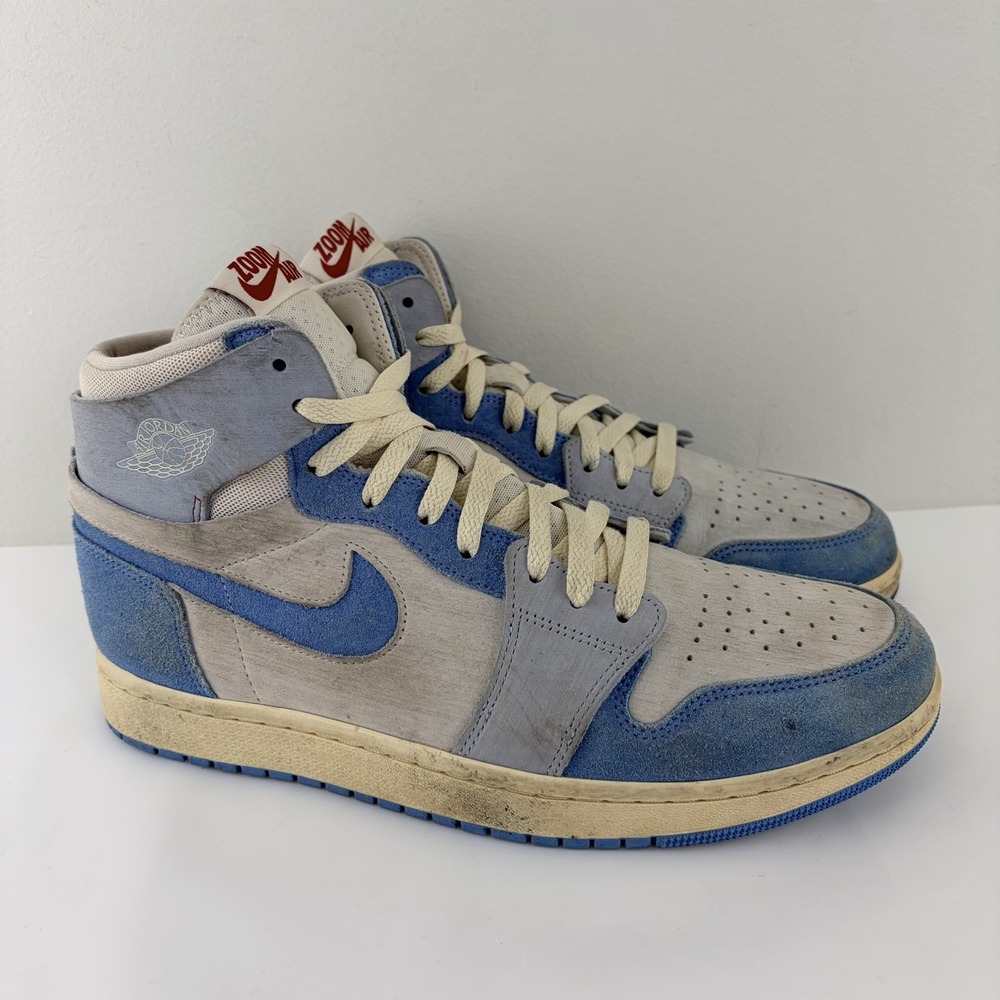 Nike Air Jordan 1 Zoom Air CMFT Gray Blue Suede Leather Sneakers Women’s 11.5